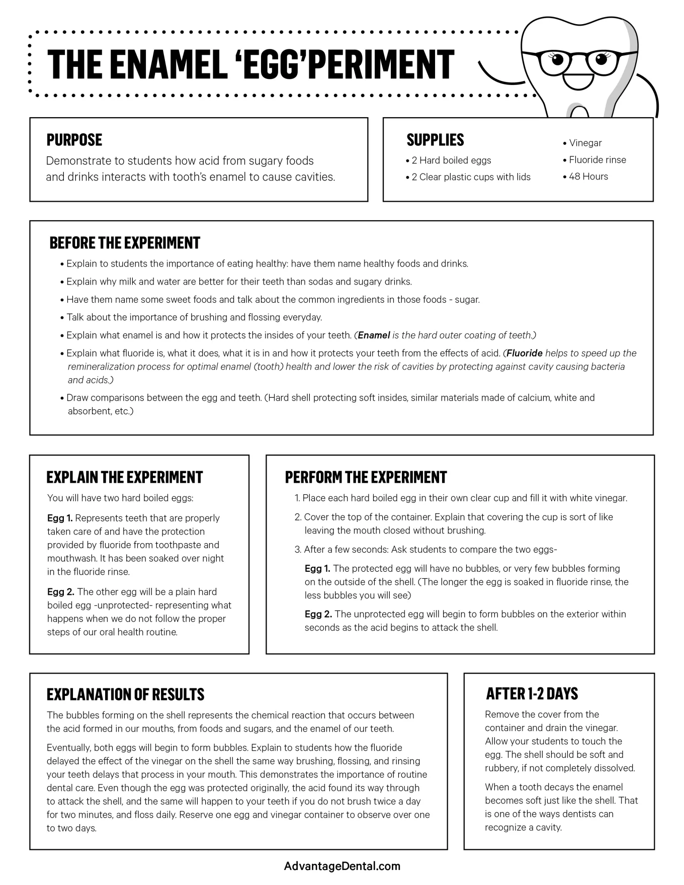 The Enamel 'Egg'periment science experiment.